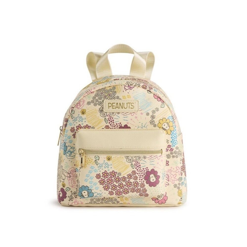 Peanuts Snoopy Cottage Floral Spring All Over Print Mini Backpack Adjustable